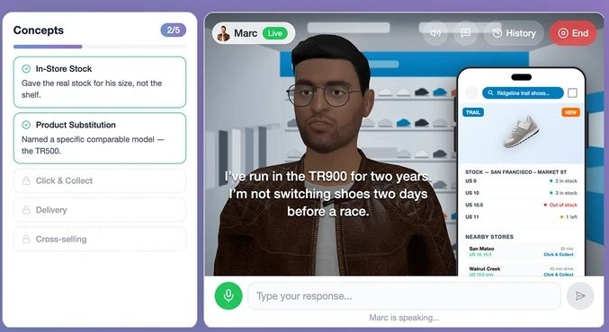 A live voice role-play with a customer